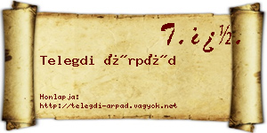 Telegdi Árpád névjegykártya